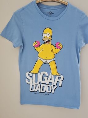 Universal Kids "Sugar Daddy" Homer Graphic Tee - Light Blue Sz Small
